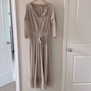 Silk taupe dress wedding Banana Republic Heritage